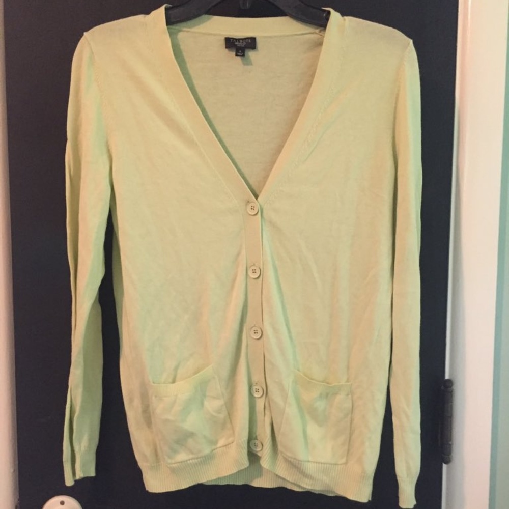 Light green button up sweater from Talbots size Sm